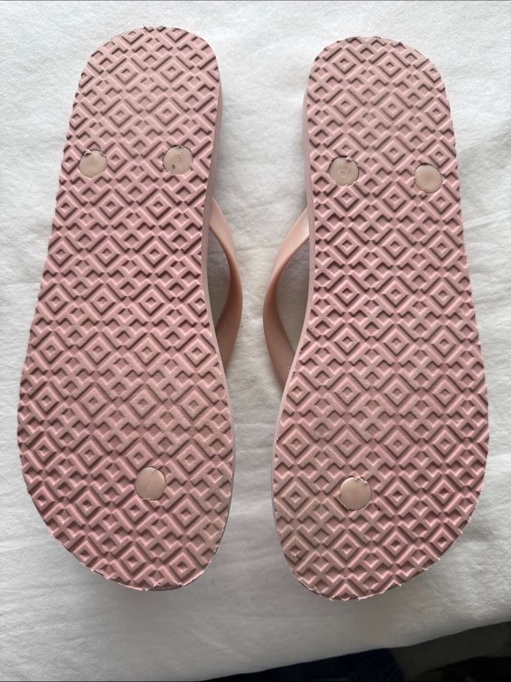 Tory Burch Blush Pink Logo Flip Flop Sandals Sz 7.5 - Picture 3 of 5